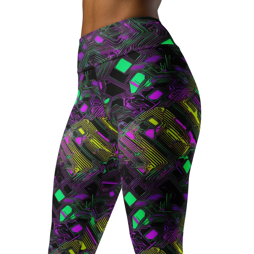 Night Voltage on Yoga Leggings — Left Front