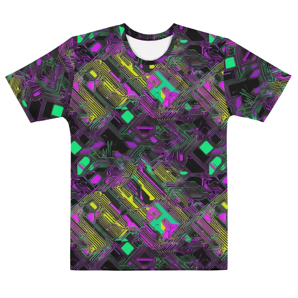 Night Voltage on Men's Cotton Crew Neck T-Shirt — Front