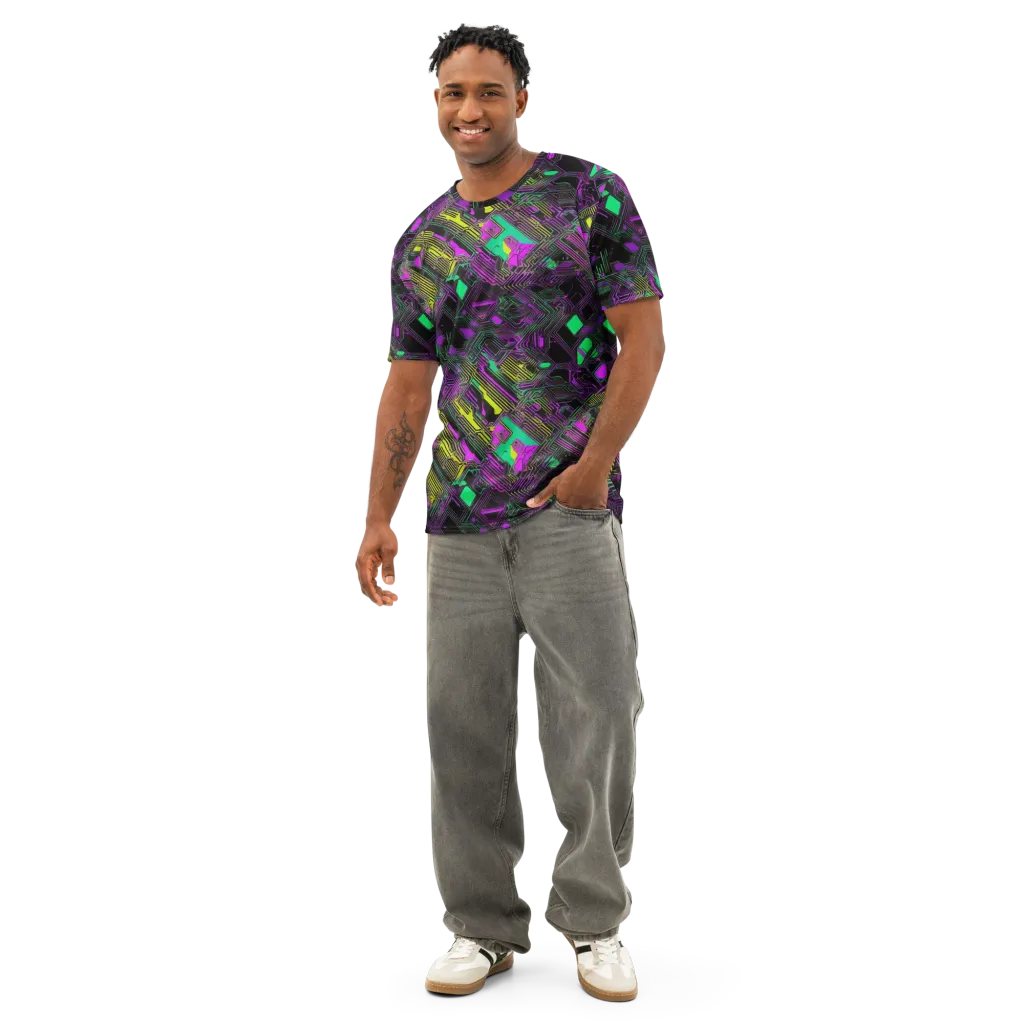 Night Voltage on Men's Cotton Crew Neck T-Shirt — Front
