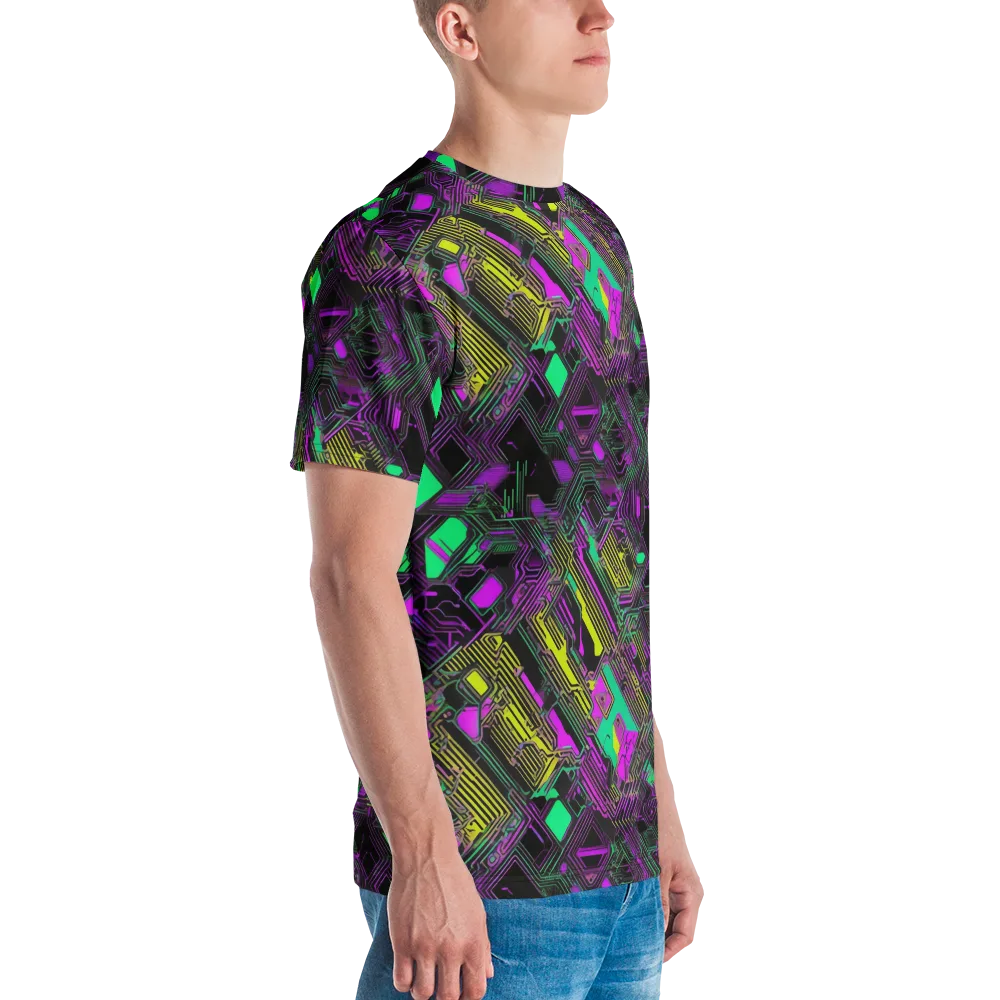 Night Voltage on Men's Crew Neck T-Shirt — Right