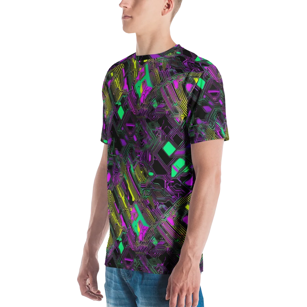 Night Voltage on Men's Crew Neck T-Shirt — Left