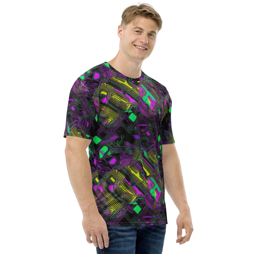 Night Voltage on Men's Crew Neck T-Shirt — Right