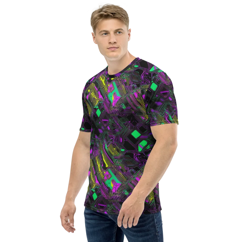 Night Voltage on Men's Crew Neck T-Shirt — Left
