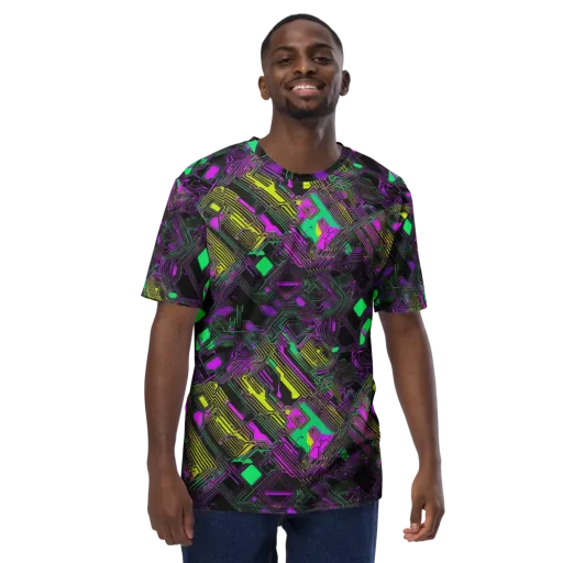 Night Voltage on a Men's Crew Neck T-Shirt