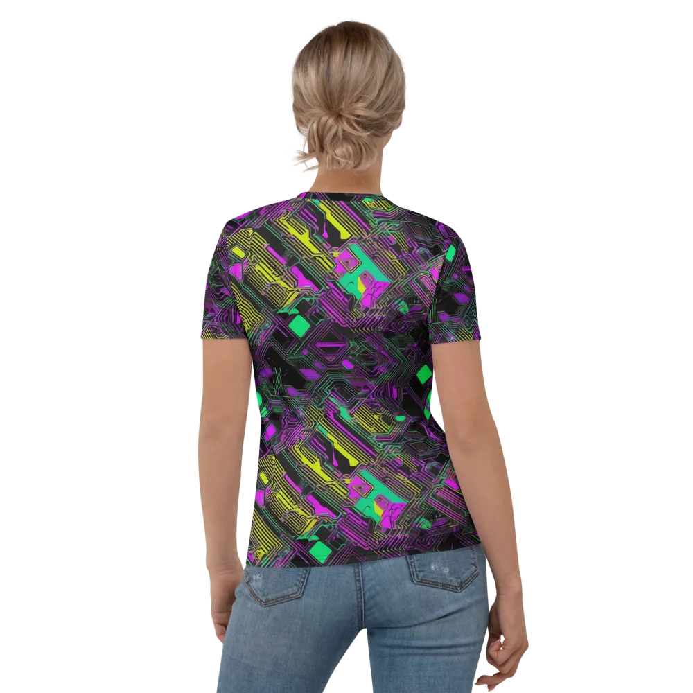Night Voltage on Women's Crew Neck T-Shirt — Back