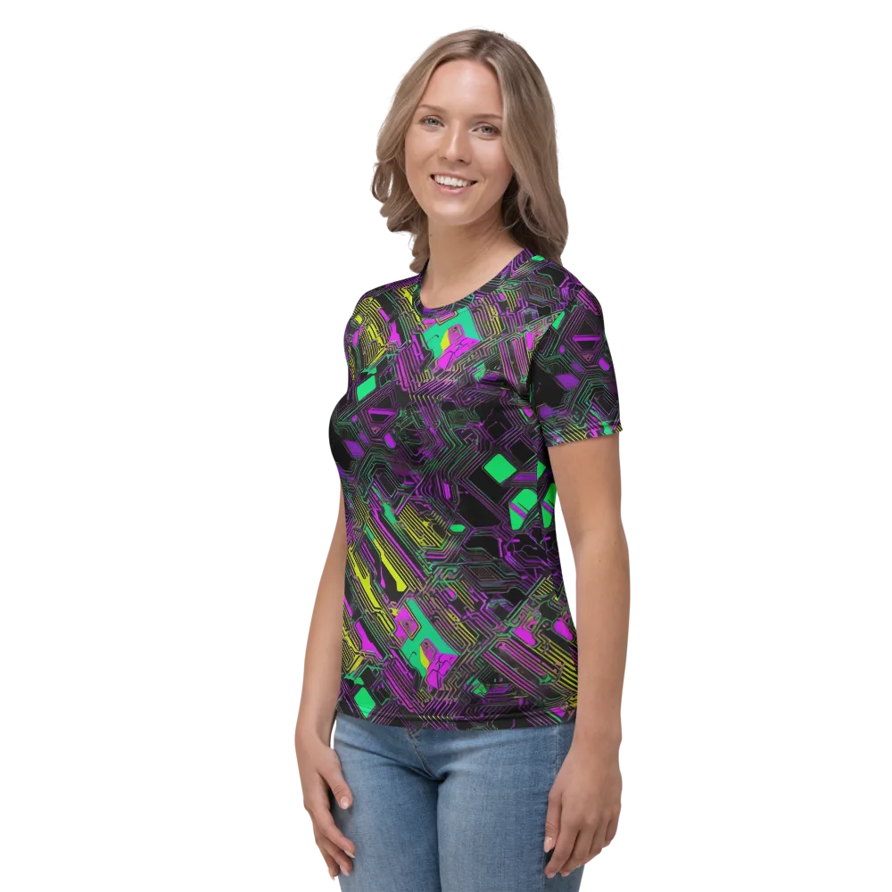Night Voltage on Women's Crew Neck T-Shirt — Left