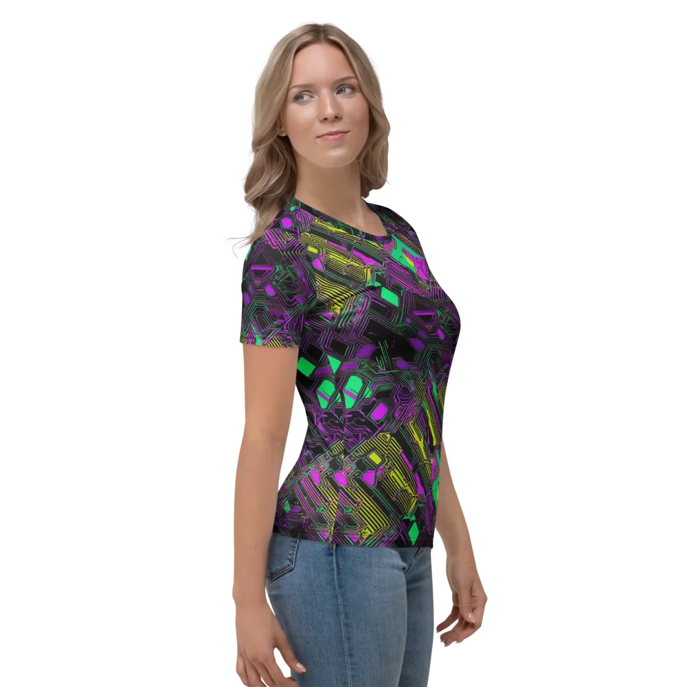Night Voltage on Women's Crew Neck T-Shirt — Right