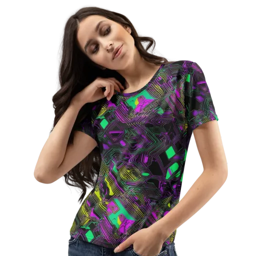 Night Voltage on a Women's Crew Neck T-Shirt