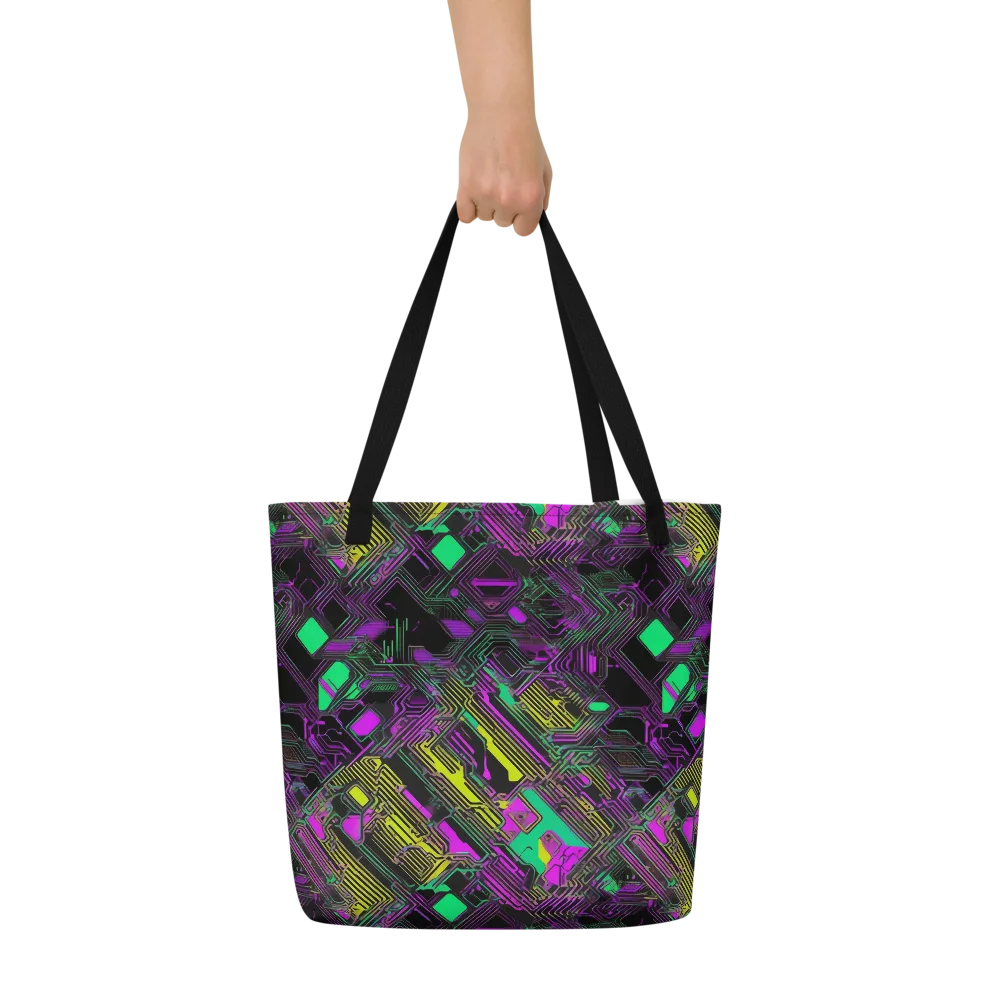 Night Voltage on Large Tote Bag W/ Pocket — Front