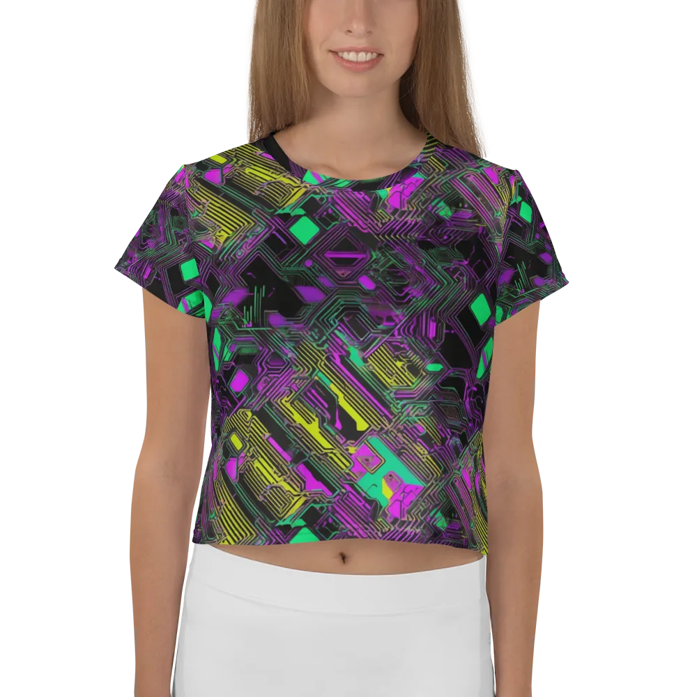 Night Voltage on Crop Tee — Front