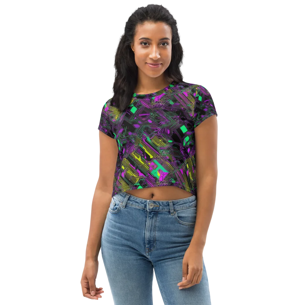 Night Voltage on Crop Tee — Front