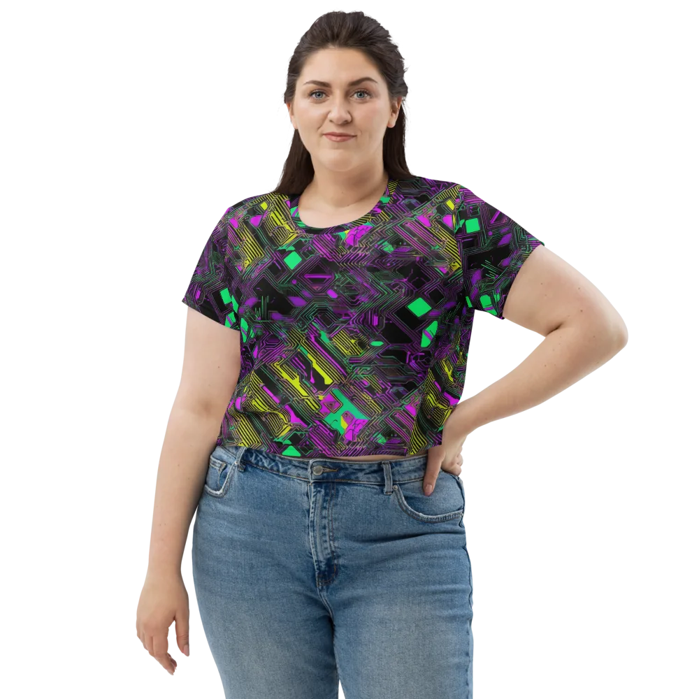 Night Voltage on Crop Tee — Front