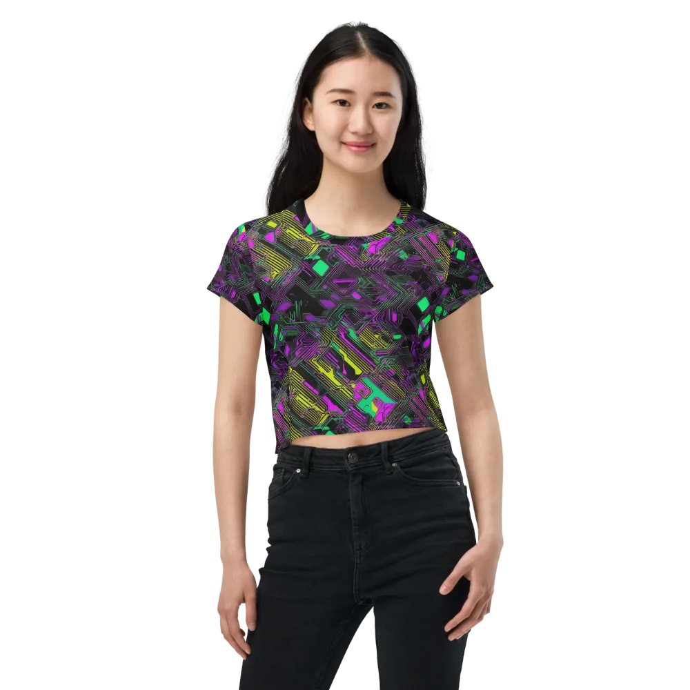Night Voltage on Crop Tee — Front