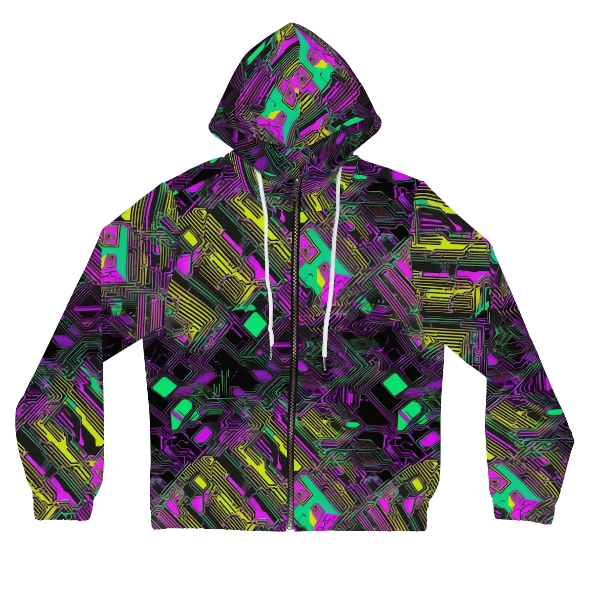 Night Voltage on Women's Full-Zip Hoodie — Front