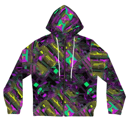 Night Voltage on a Women's Full-Zip Hoodie