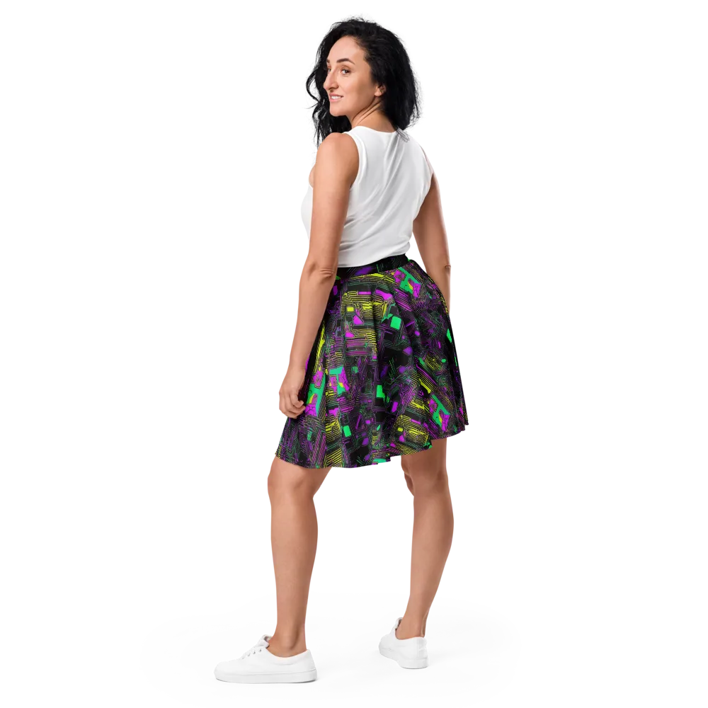 Night Voltage on Skater Skirt — Back