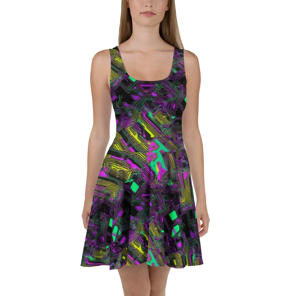 Night Voltage on Skater Dress — Front
