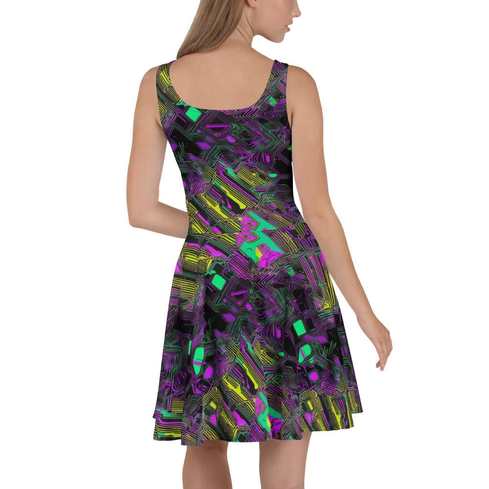 Night Voltage on Skater Dress — Back