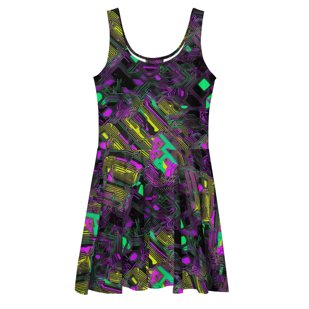 Night Voltage on Skater Dress — Front
