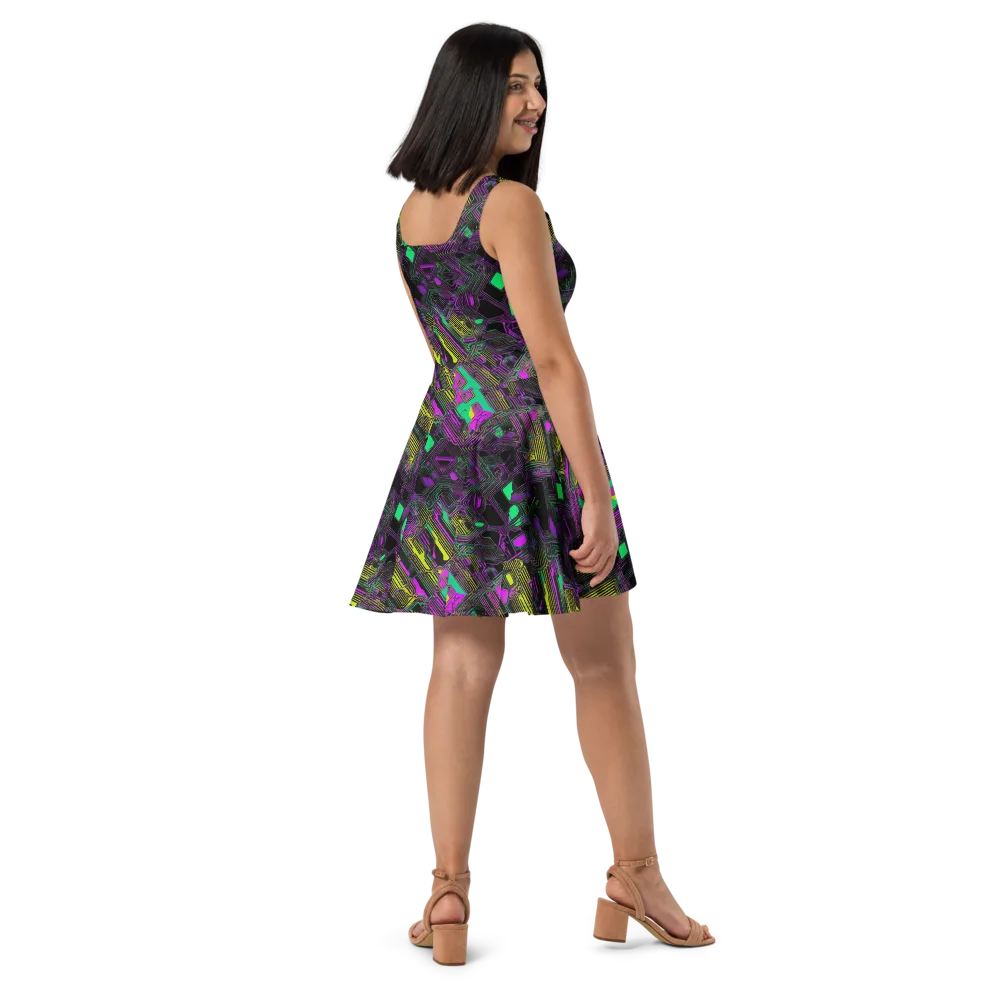 Night Voltage on Skater Dress — Right
