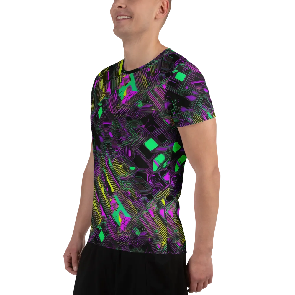 Night Voltage on Men's Athletic T-Shirt — Left