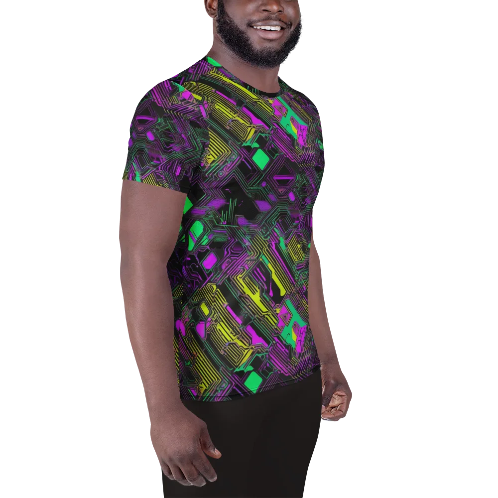 Night Voltage on Men's Athletic T-Shirt — Right