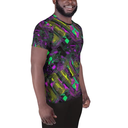 Night Voltage on a Men's Athletic T-Shirt