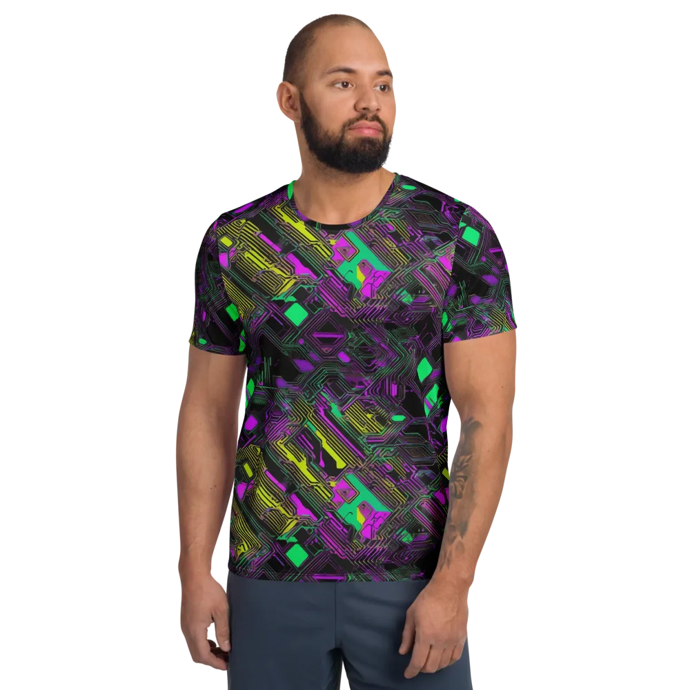 Night Voltage on Men's Athletic T-Shirt — Front