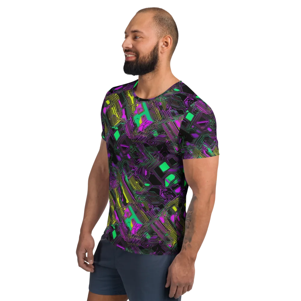 Night Voltage on Men's Athletic T-Shirt — Left