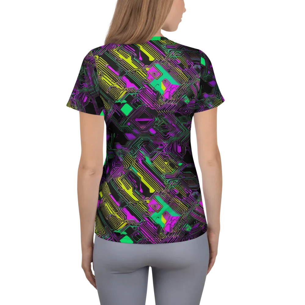 Night Voltage on Women's Athletic T-Shirt — Back