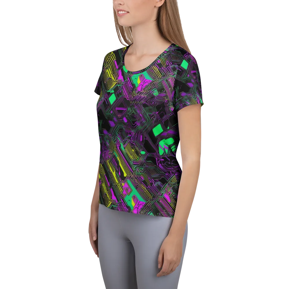 Night Voltage on Women's Athletic T-Shirt — Left