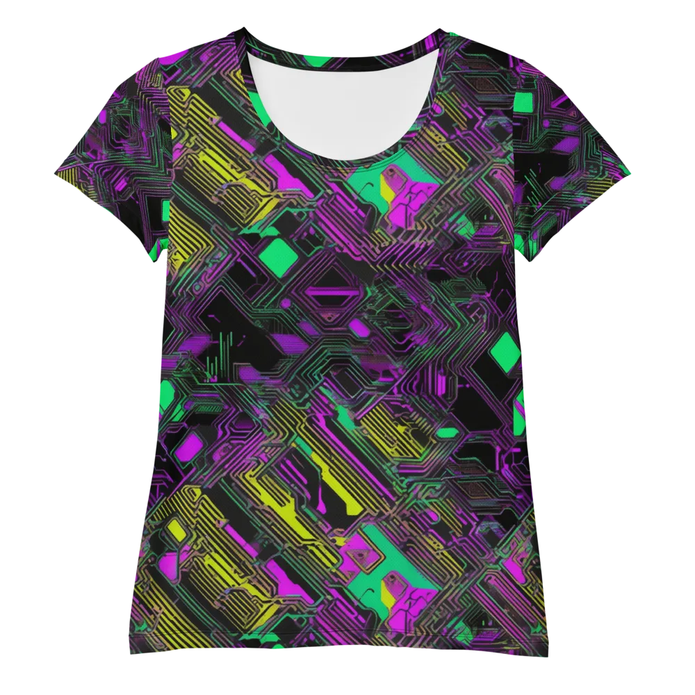 Night Voltage on Women's Athletic T-Shirt — Front