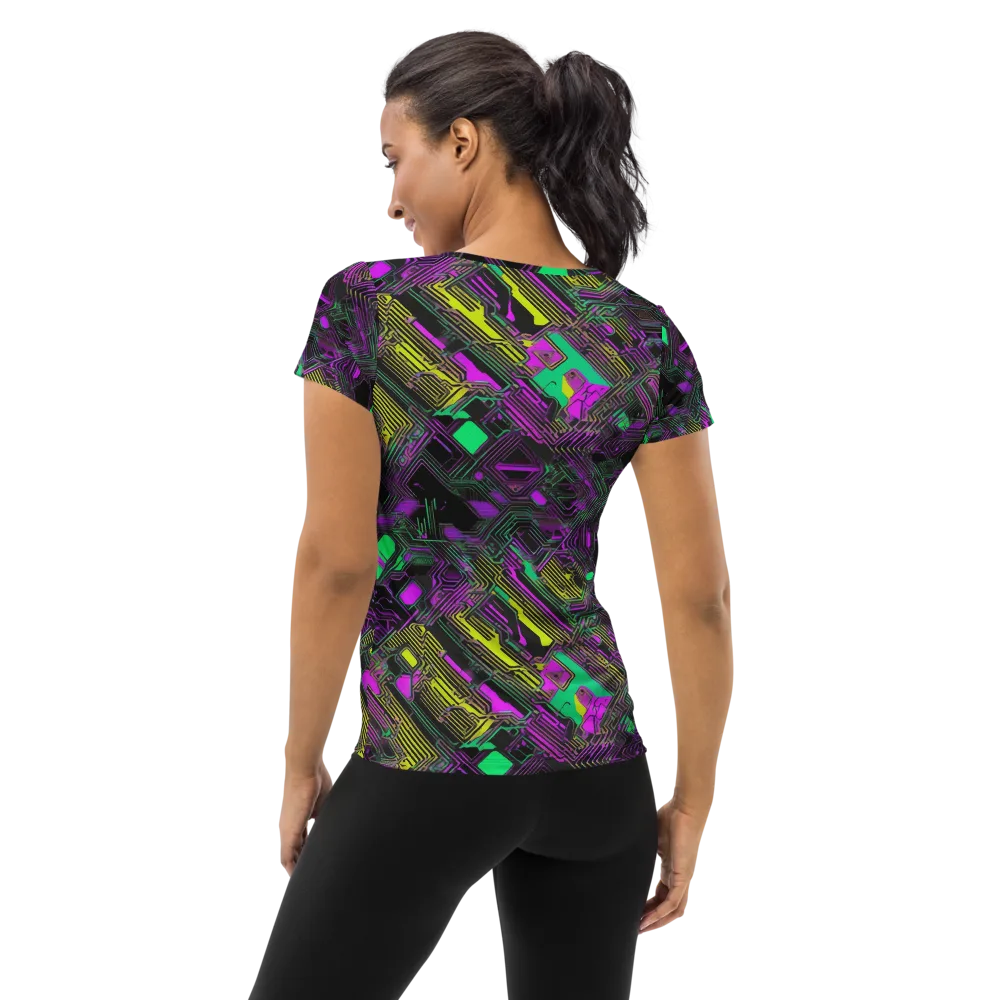 Night Voltage on Women's Athletic T-Shirt — Back