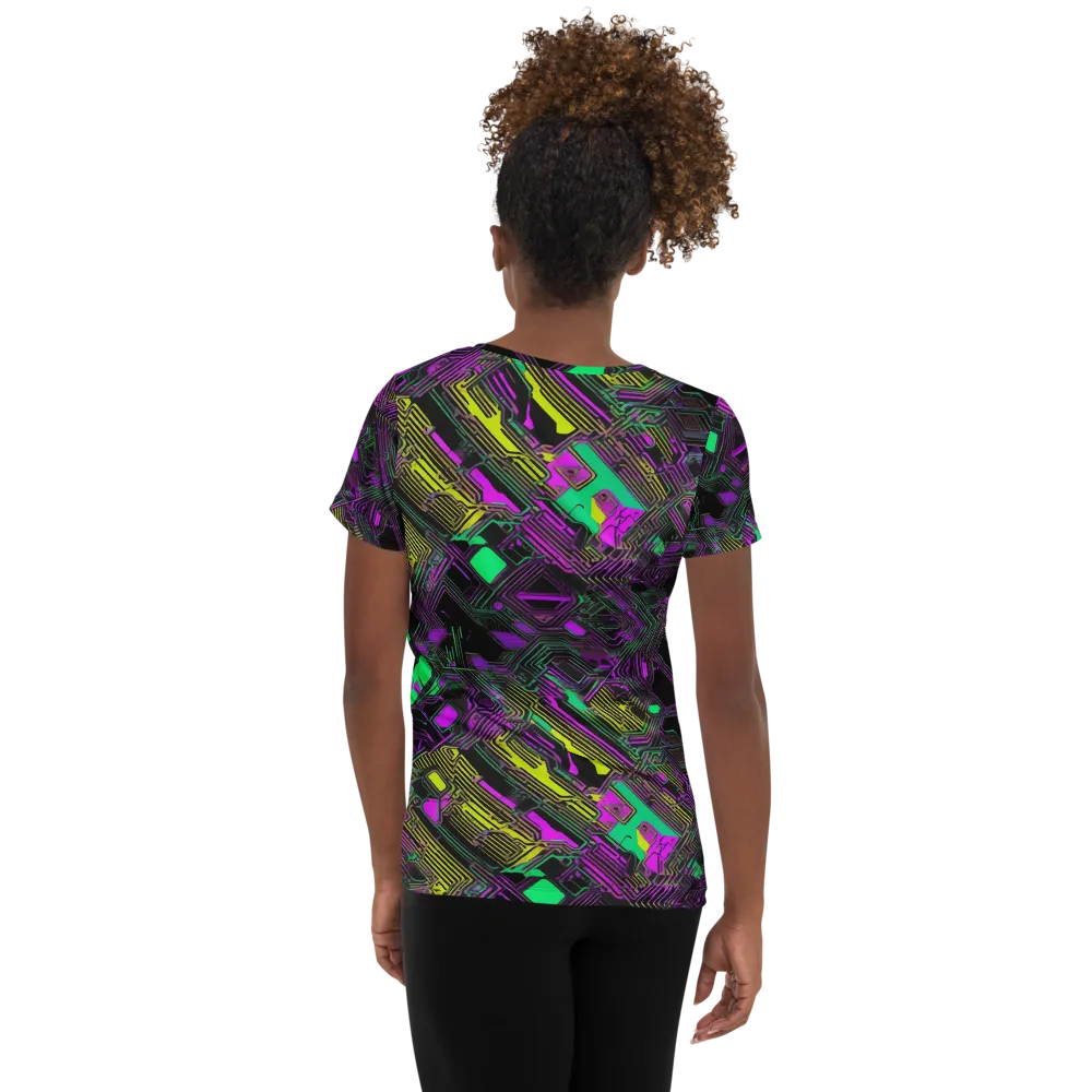 Night Voltage on Women's Athletic T-Shirt — Back