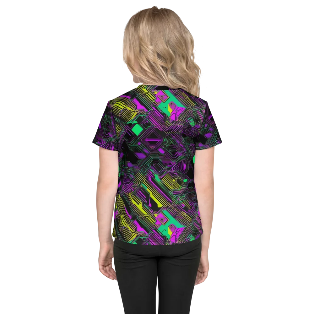 Night Voltage on Kids Crew Neck T-Shirt — Back
