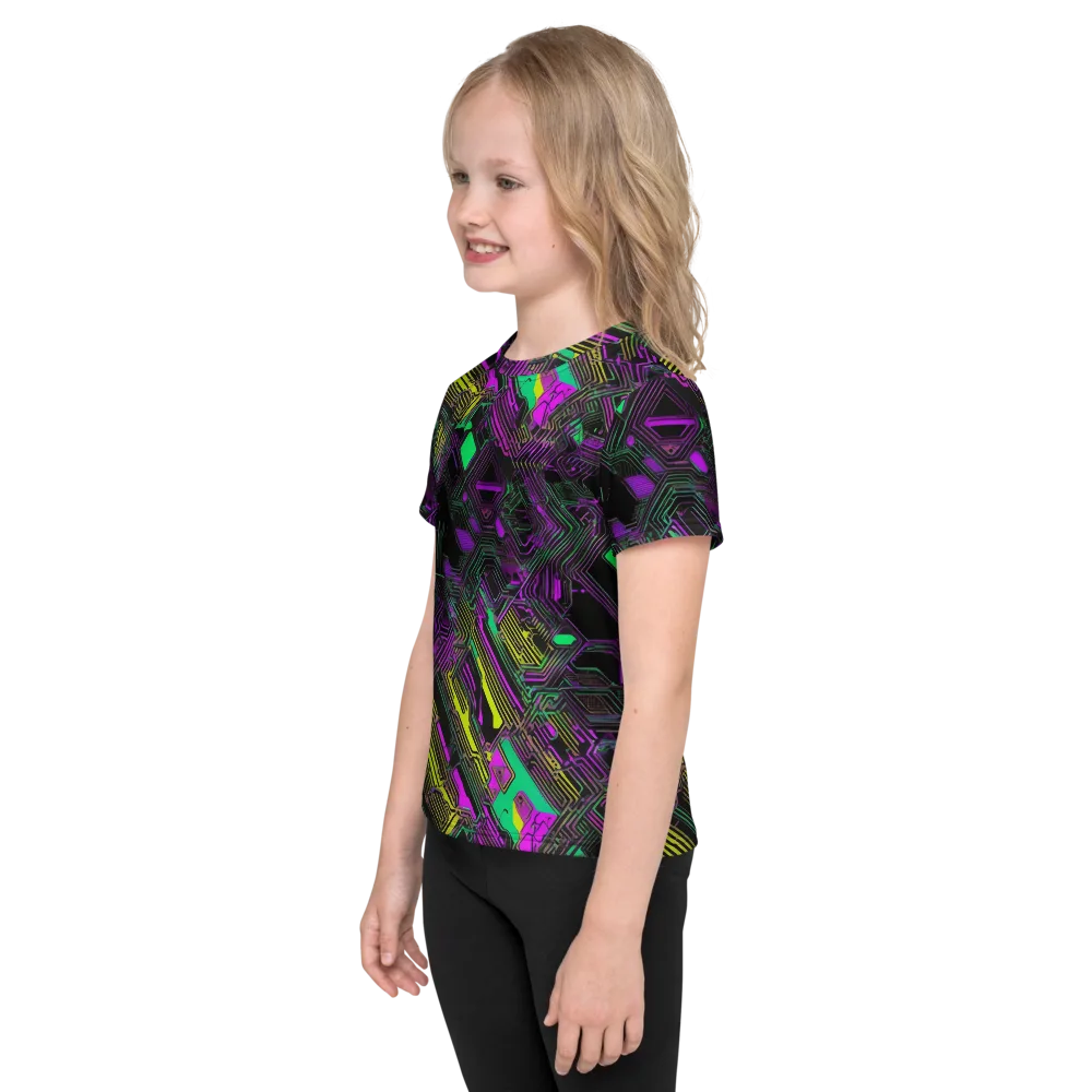Night Voltage on Kids Crew Neck T-Shirt — Left