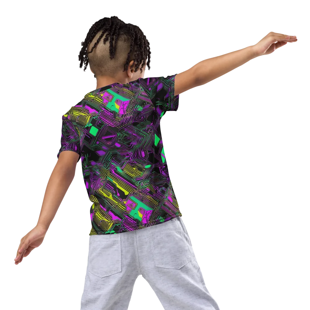 Night Voltage on Kids Crew Neck T-Shirt — Back