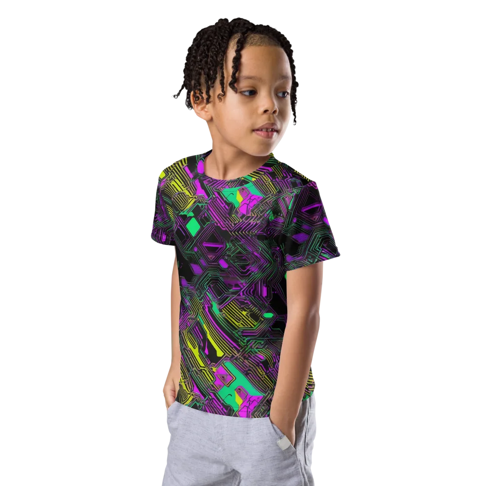 Night Voltage on Kids Crew Neck T-Shirt — Left Front