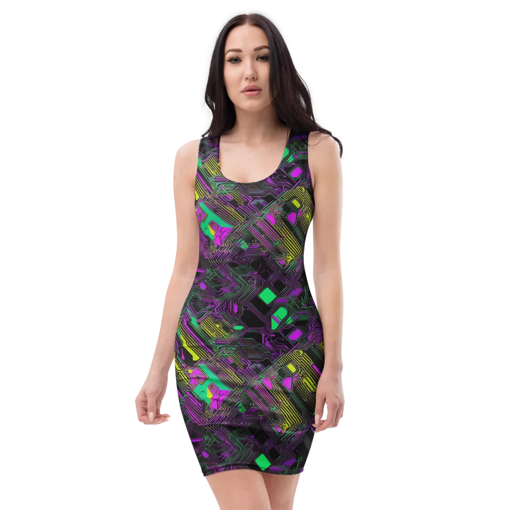 Night Voltage on Bodycon Dress — Front