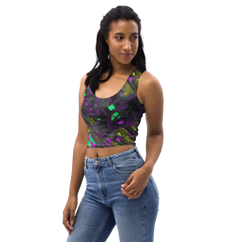 Night Voltage on Crop Top — Left Front