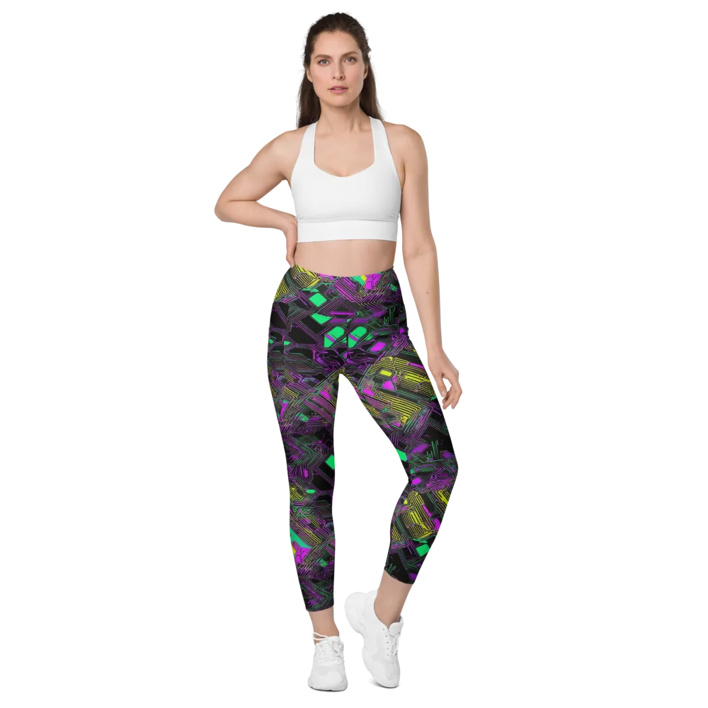 Night Voltage on Leggings with Pockets — Front