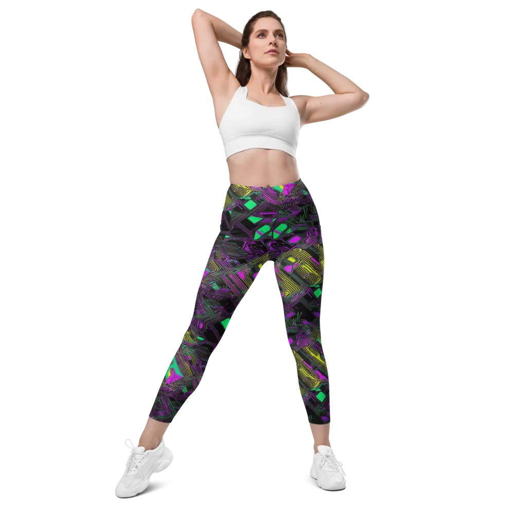 Night Voltage on Leggings with Pockets — Front