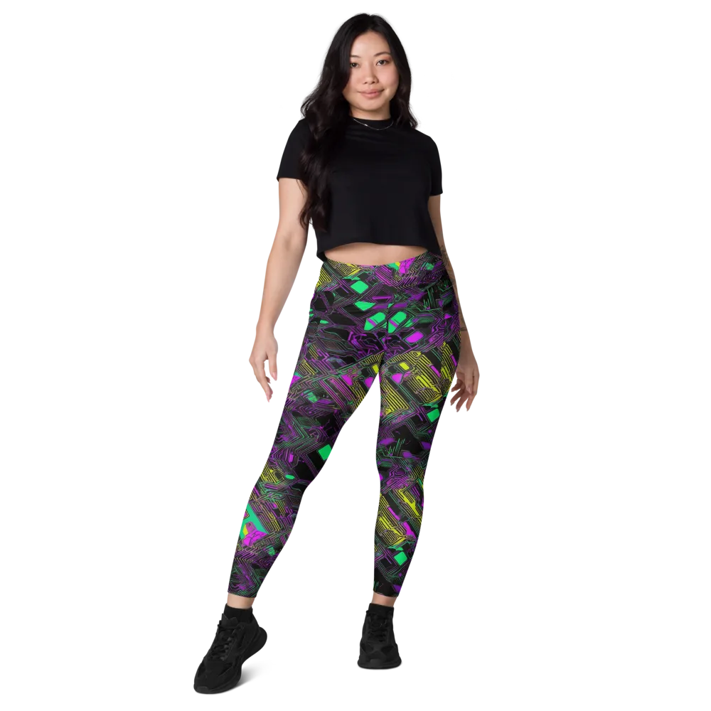 Night Voltage on Leggings with Pockets — Front