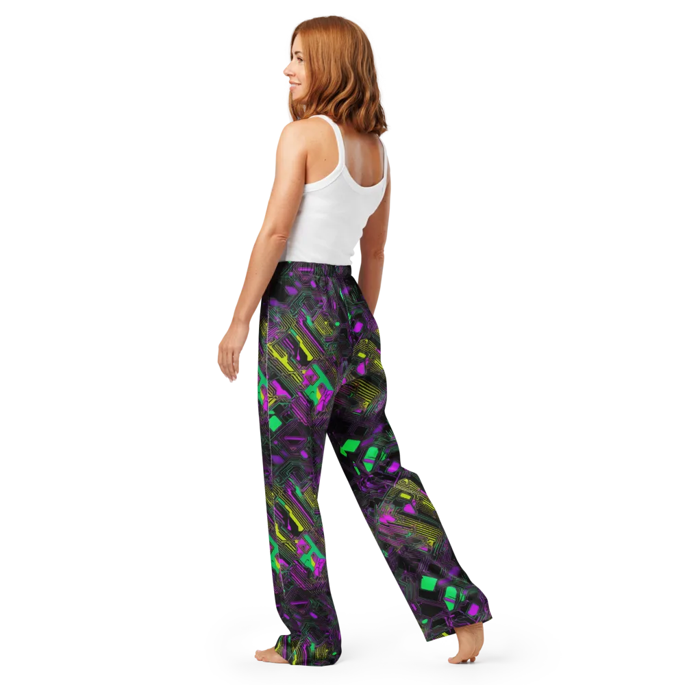 Night Voltage on Women's Pajama Pants — Back