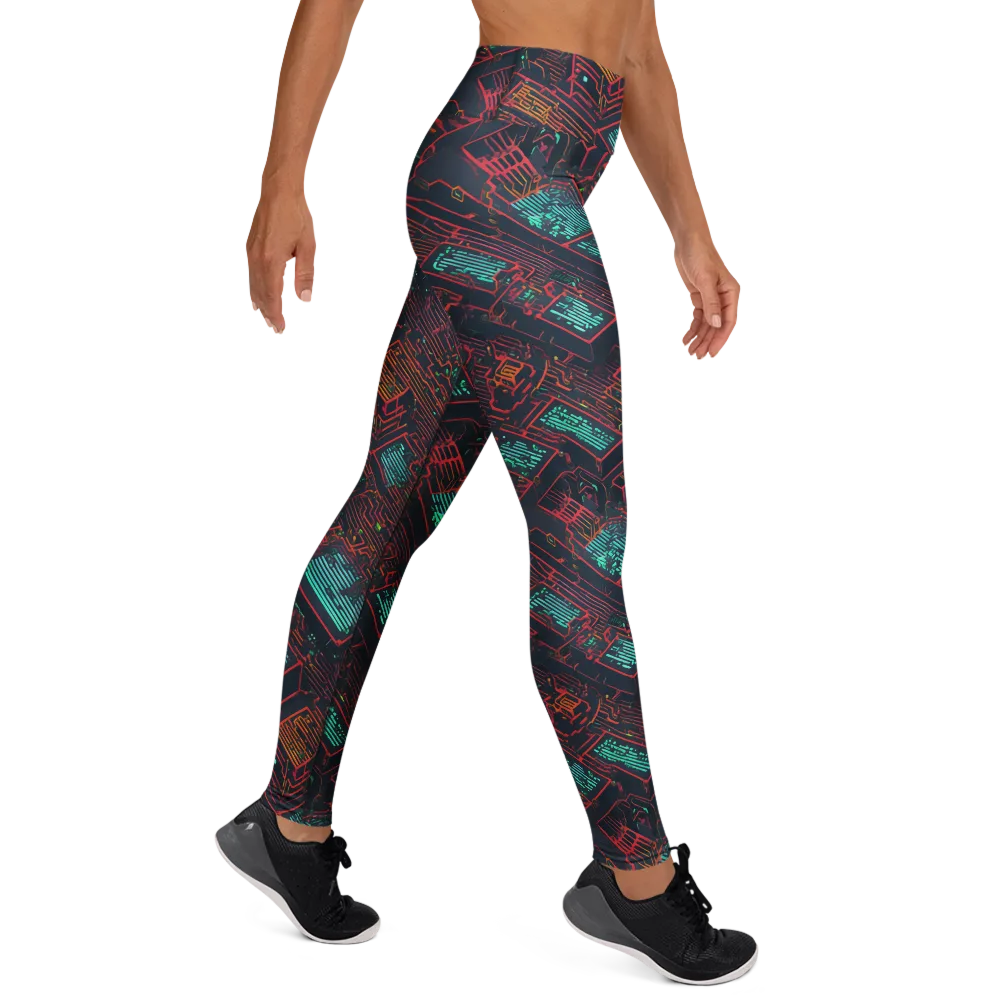 Midnight Motherboard on Yoga Leggings — Right