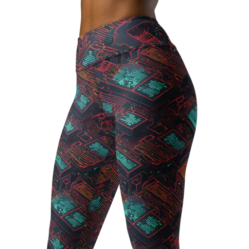 Midnight Motherboard on a Yoga Leggings