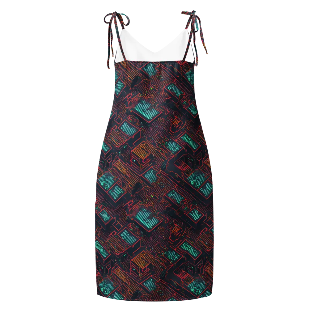 Midnight Motherboard on Slip Dress — Back