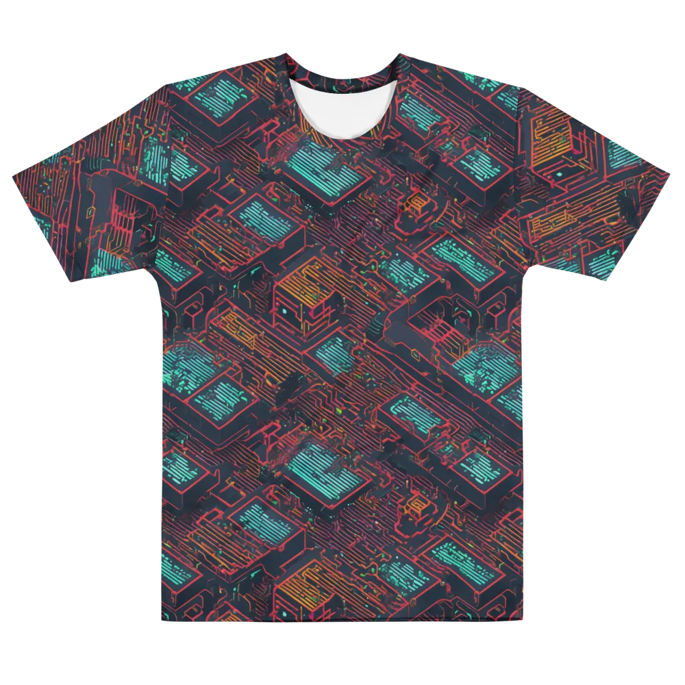 Midnight Motherboard on Men's Cotton Crew Neck T-Shirt — Front