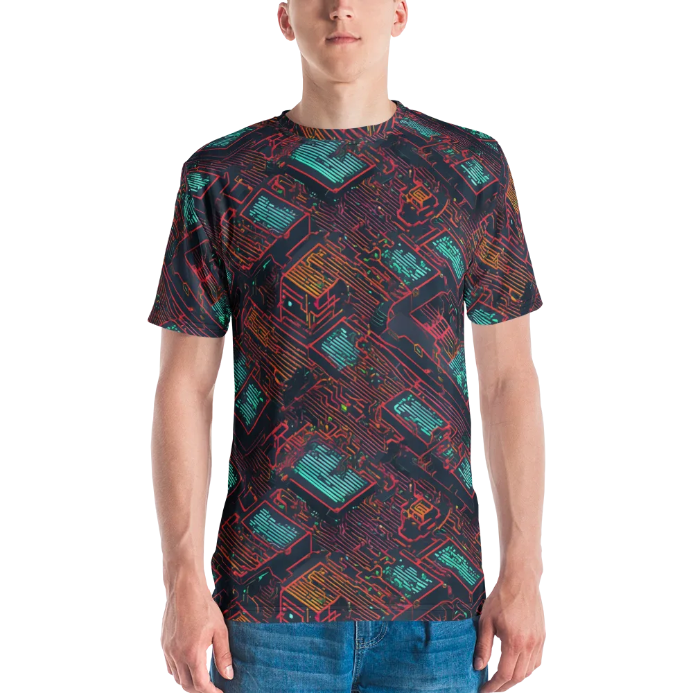 Midnight Motherboard on Men's Crew Neck T-Shirt — Front