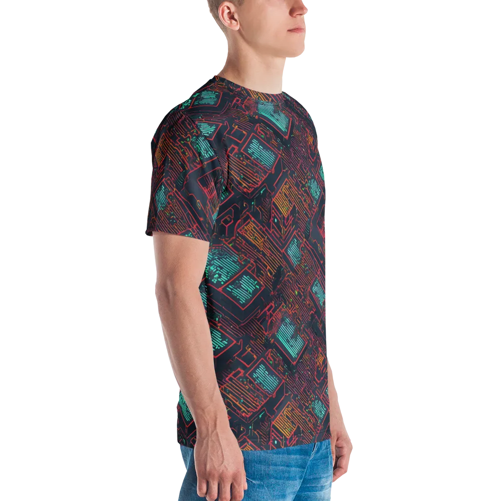 Midnight Motherboard on Men's Crew Neck T-Shirt — Right